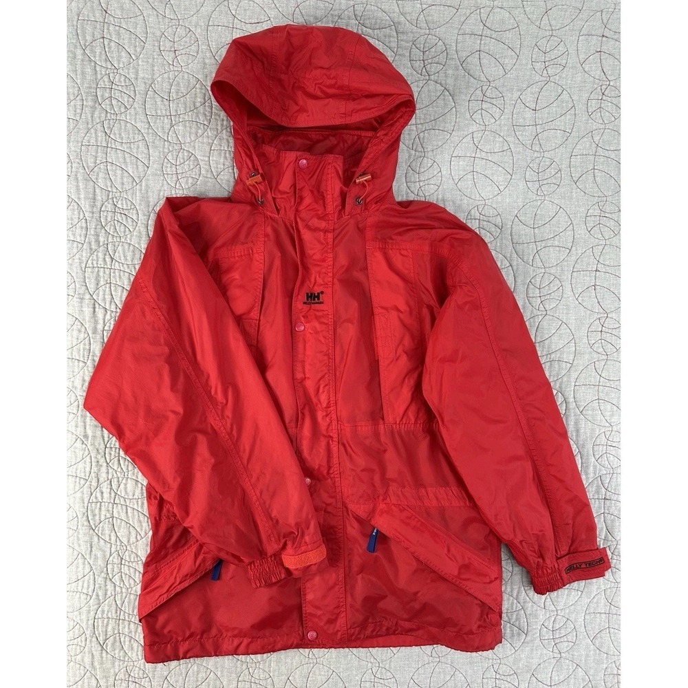 Vintage Helly Hansen Tech Red Packable Rain Jacket Mens Medium‎